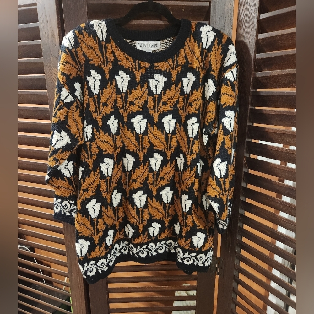 Floral Knit Vintage Sweater
